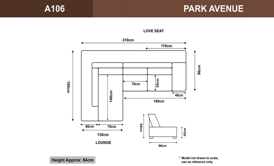 Park Ave Leather Sofa Lounge Set